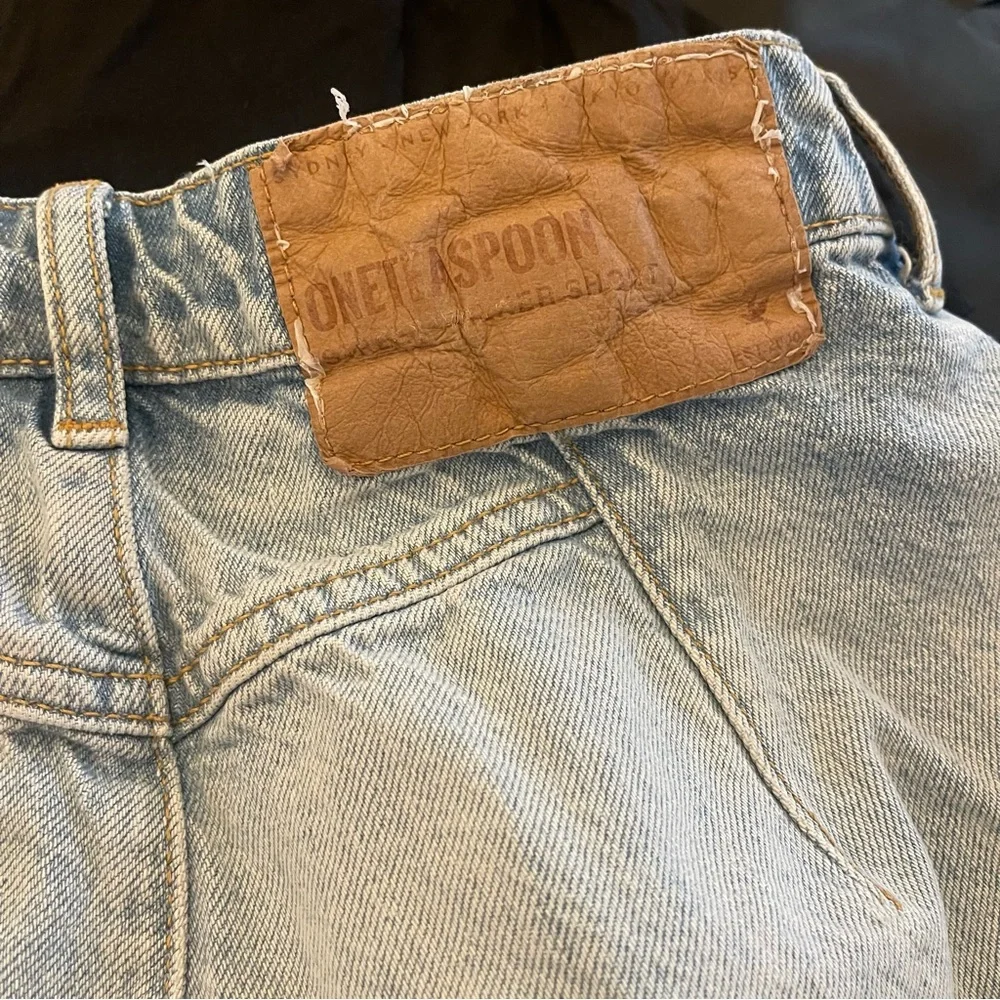 One Teaspoon Casanova Streetwalker High Waist Denim Shorts Sz 24 Rolled Hem